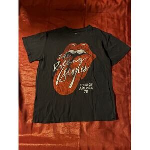 The Rolling Stones T-Shirt Mens S Black Tour Of America 78 Graphic Tee Band Tee